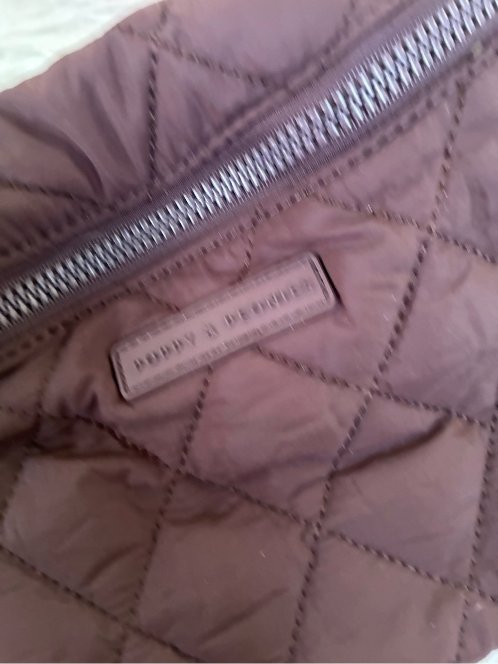 NWOT Poppy and Peonies large Quilted belt Bag in Dark Brown - Picture 4 of 8